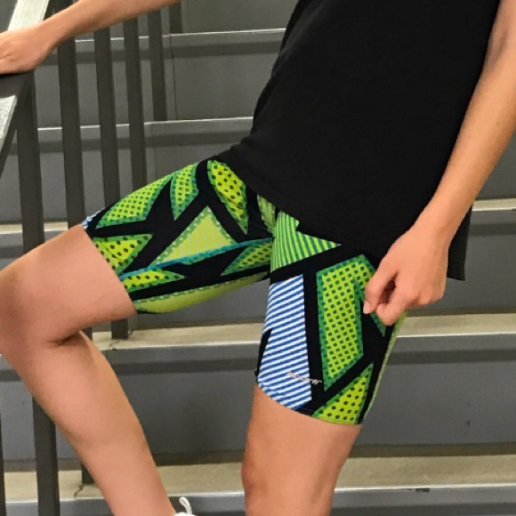 Vintage 90s Sporti Abstract Geometric Printed Jammer Swimsuit or Bike Shorts - Picture 11 of 11